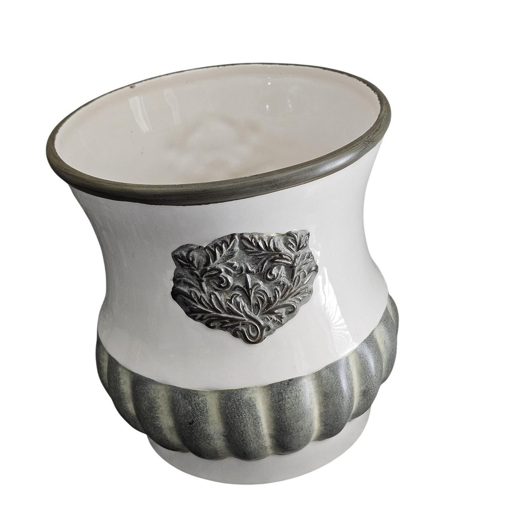 Southern Living at Home Tuscan Large Urn Vase Cream and Gray 3d accent